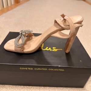 Lulu's Tan Stiletto Heels with Ankle Strap